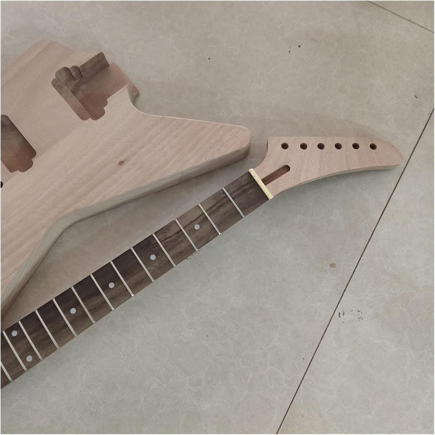 Unfinished Guitar Kit Unfinished Electric Guitar Kit Mahogany Neck and Body Handmade ​Guitar Body