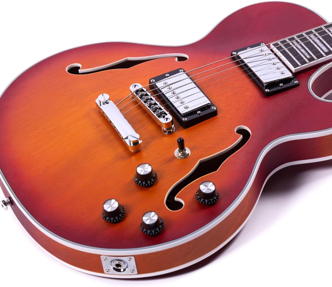 LPF Semi-Hollow Body Electric Guitar,Matte Finish, Covered Alnico5 Pickups,Mahogany Wood Body, Mahogany Neck, Rosewood Fretboard, 6 Strings, Includes Guitarbag (GTLPF-02-red VS)