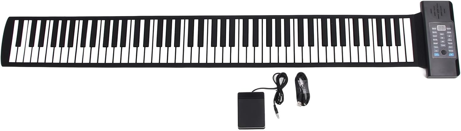 88 Keys Hand Roll Piano with Builtin Stereo Speakers and MIDI Function, Portable Keyboard Piano for Kids and Adults, Suitable for Music Lovers