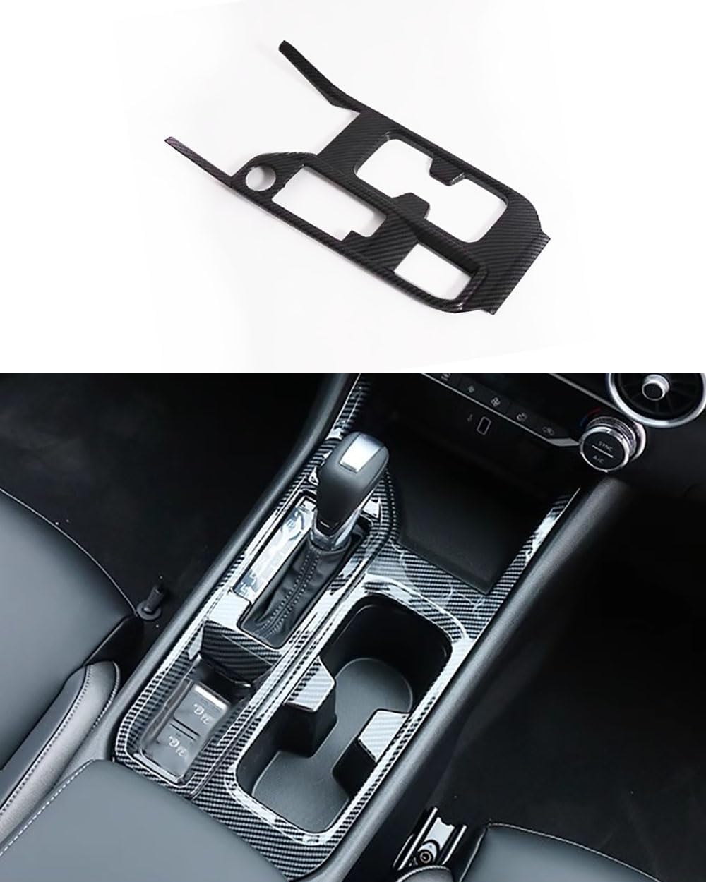 Car Accessories Fit for Nissan Sylphy Sentra 2020 ABS Carbon Fiber Interior Central Control Gear Shift Box Panel Cover Trim 1PCS Set