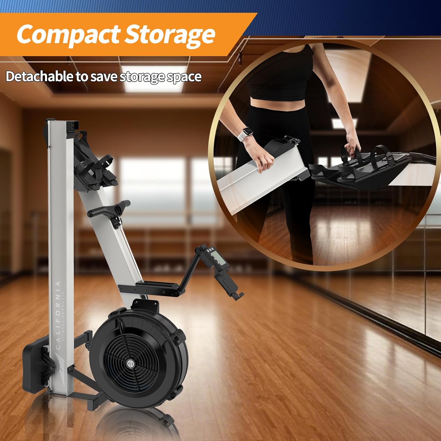 Marcy Air Resistance Rowing Machine with Transport Wheels