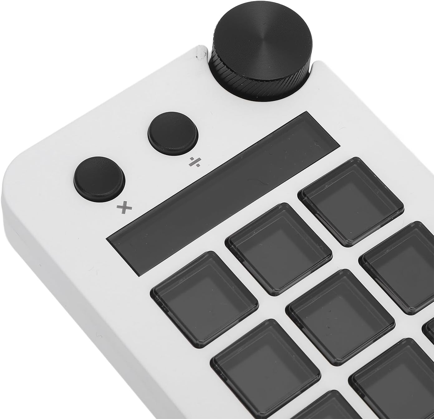 15 Macro Keys Stream Controller with Knob, Customizable Visual Keyboard, Effortlessly Manage Streams Shortcuts for Multiple Programs, Compatible with PC OBS Software (White)