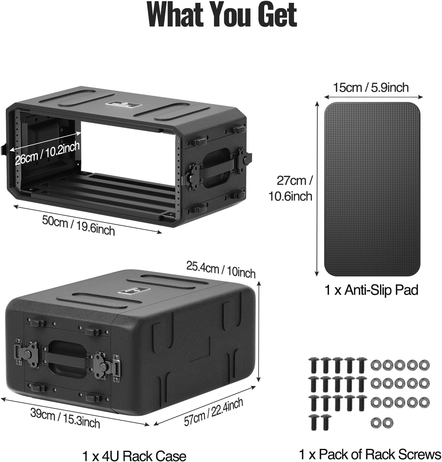 Phenyx Pro 4U Shallow Rack Case, 19