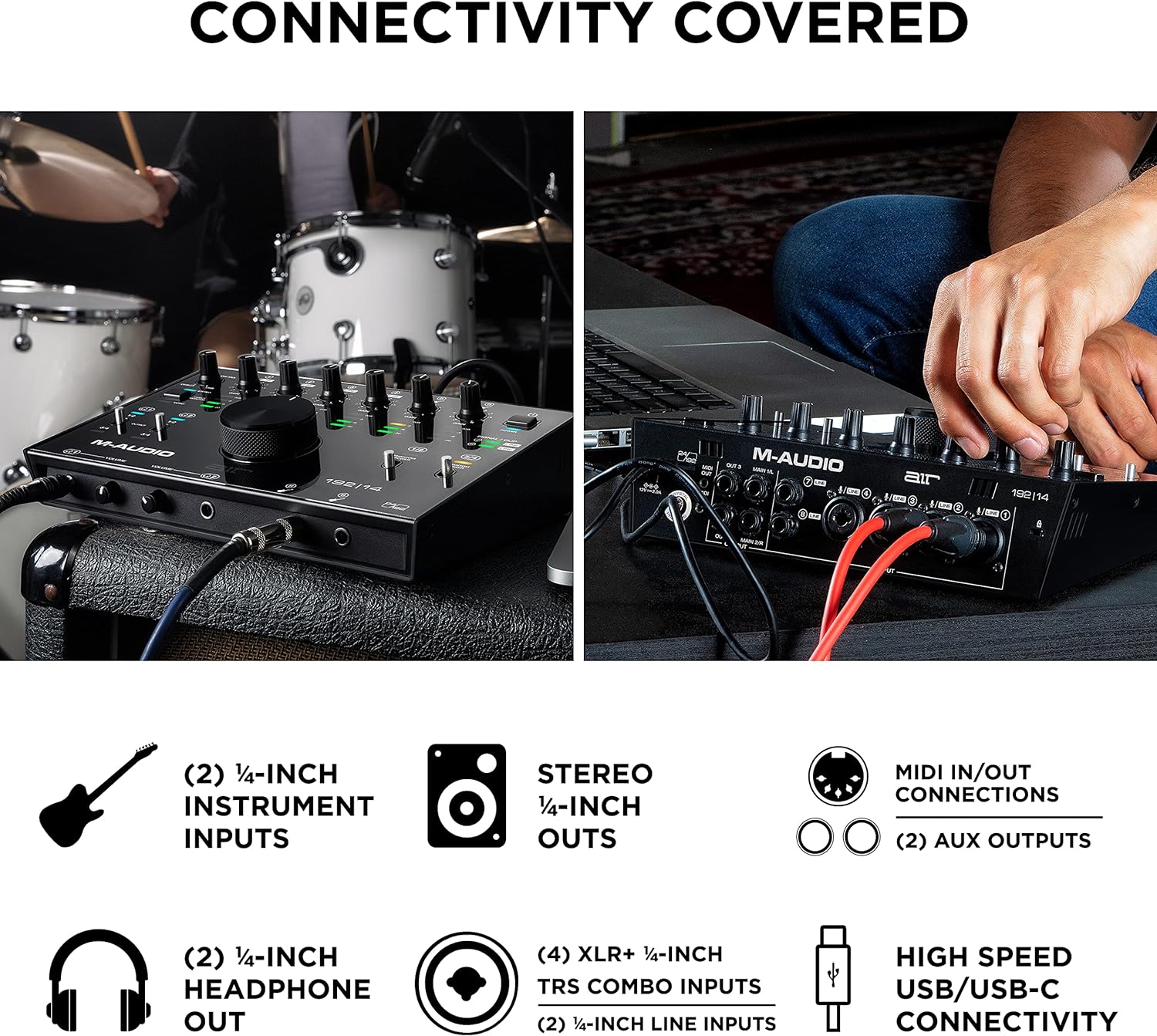 M-AUDIO AIR 192x14 USB-C Audio Interface for Studio Recording with 8 In and 4 Out, MIDI Connectivity, and Software from MPC Beats and Ableton Live Lite