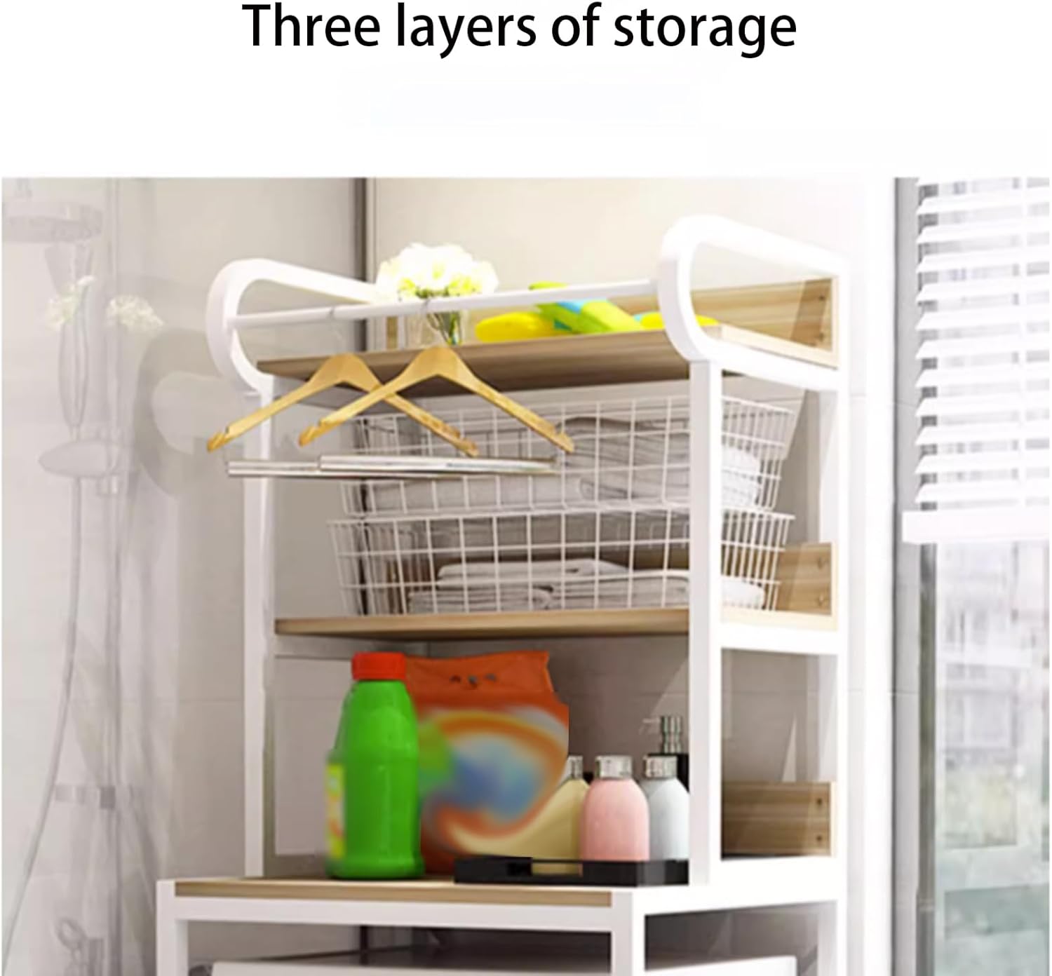 Washing Machine Rack, Laundry Rack Over Washer and Dryer, Drum Washing Machine Storage Rack