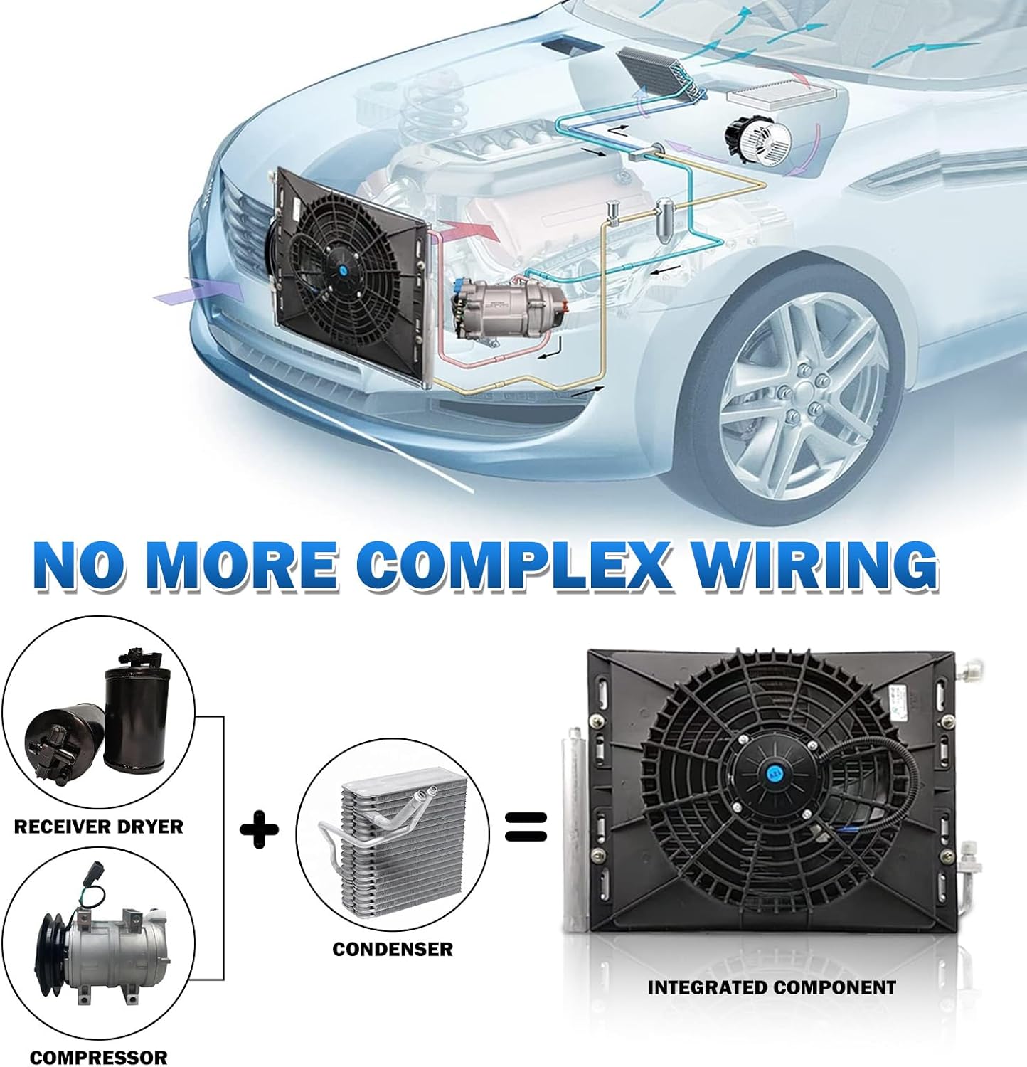 Under Dash Air Conditioner 12 Volt 10000BTU, Universal Air Conditioner 12V A/C for Car, 3-in-1 Compressor&Condenser APU, Low Noise Rapid Cooling for Car, Automotive, Sedan, Pickup