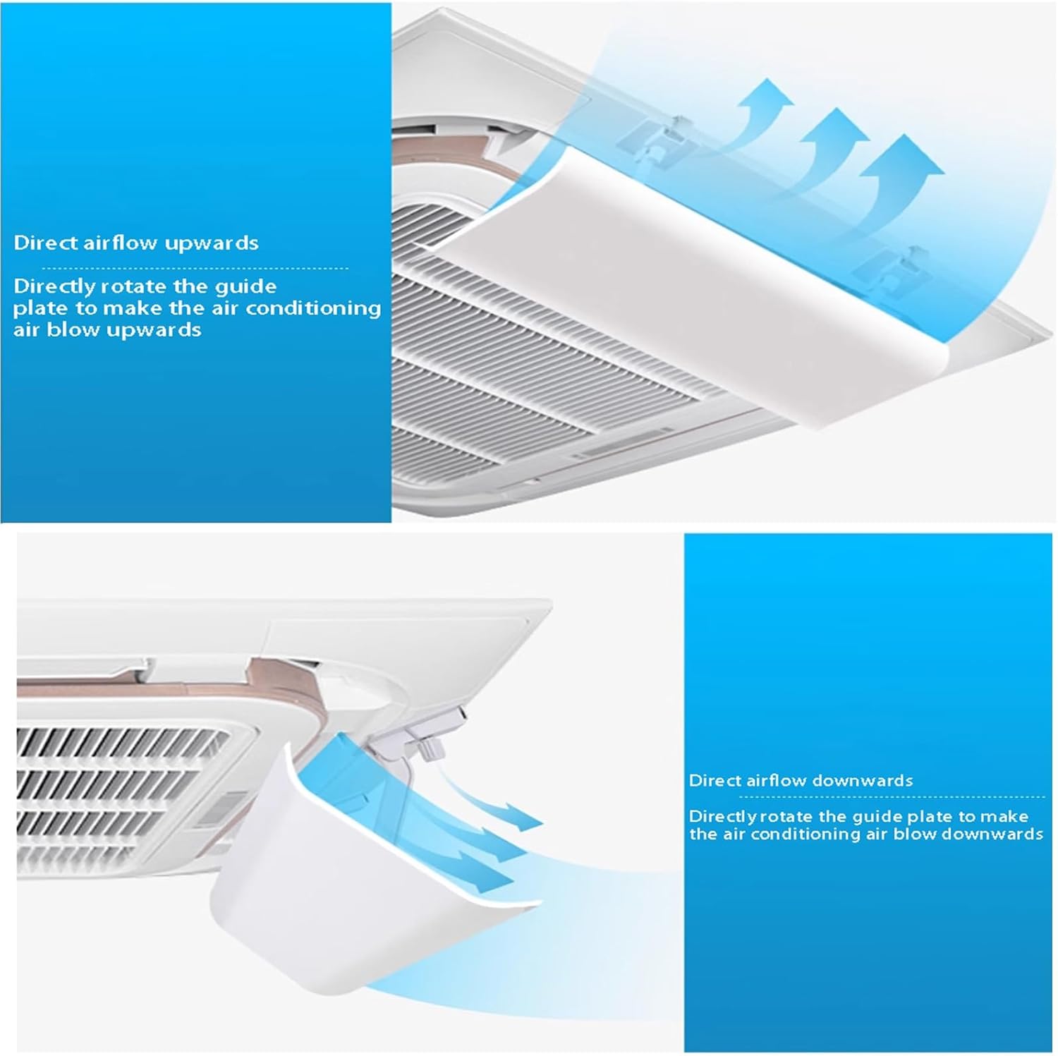 Air conditioning deflector 4 Pcs Air Conditioner Deflector for Ceiling Central Air Conditioning,Prevent The Air From Blowing Straight,Angle Adjustable,Suitable for 17.7-23.6Inch