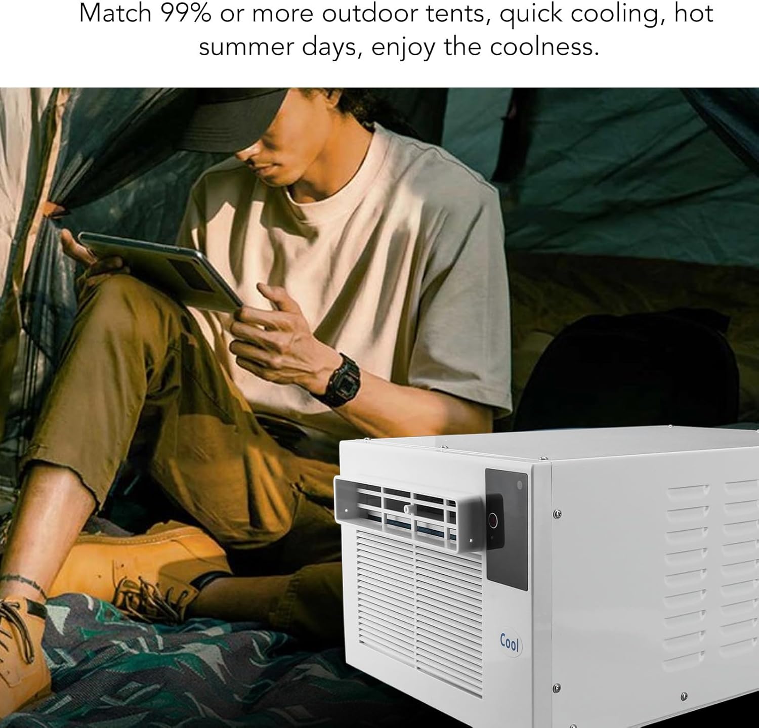 Saving Portable Air Conditioner with Compression Engine Refrigeration 1900BTU 280W Dual Inverter for Dormitory Office Camping (Plug 110V)