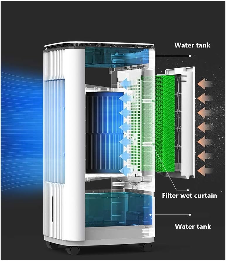 Air Cooler for Home Office Air Cooler 7L portable air cooler, 10,000 portable air conditioner, 3 fan speeds, 3 fan speeds, 24-hour timer, remote control