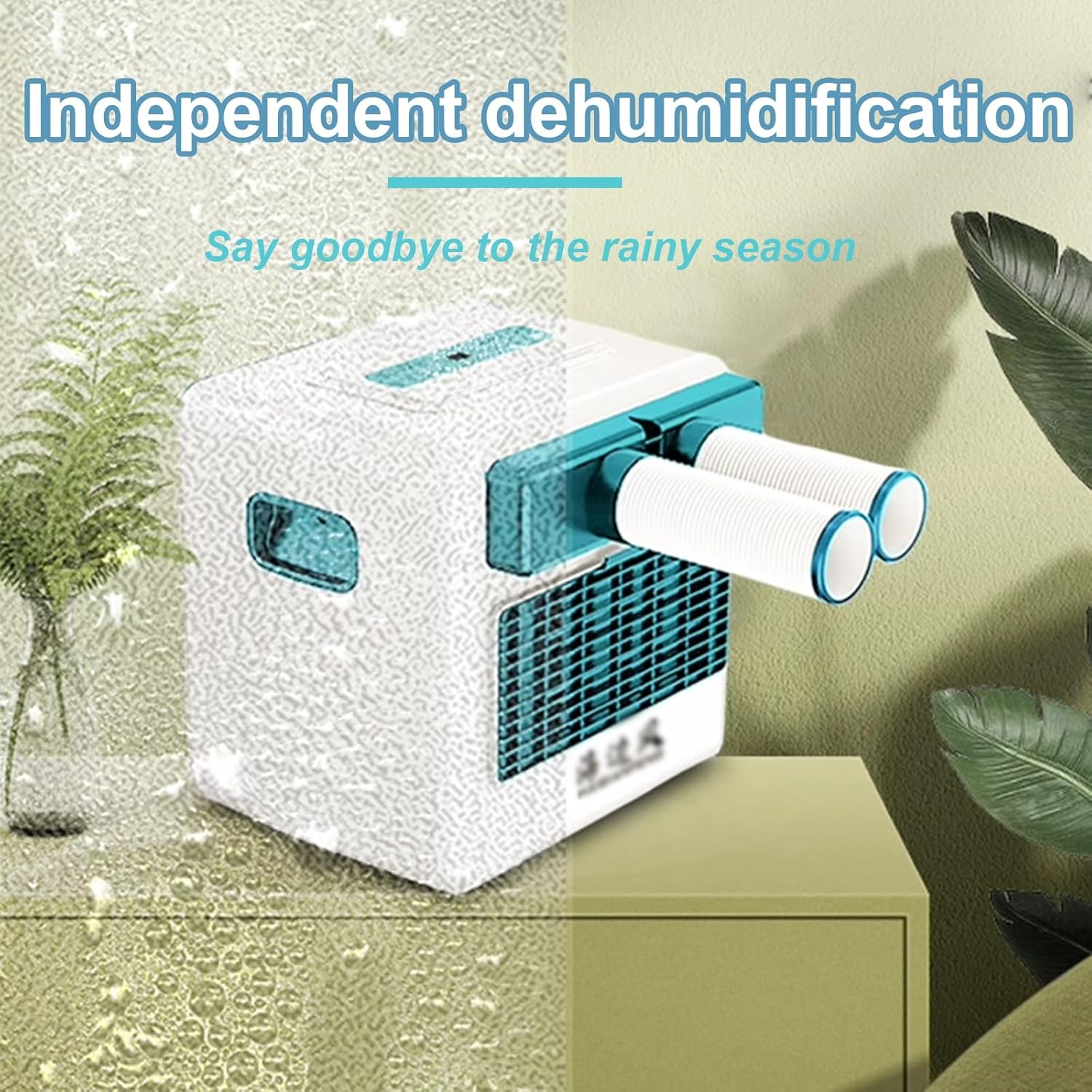 Dual Hose Air Conditioners 3800 BTU Small Portable Ac 2 Wind Speeds with Touch Panel and Remote Control 2 Side Handles for Bedroom, Room, Office, Small Spaces