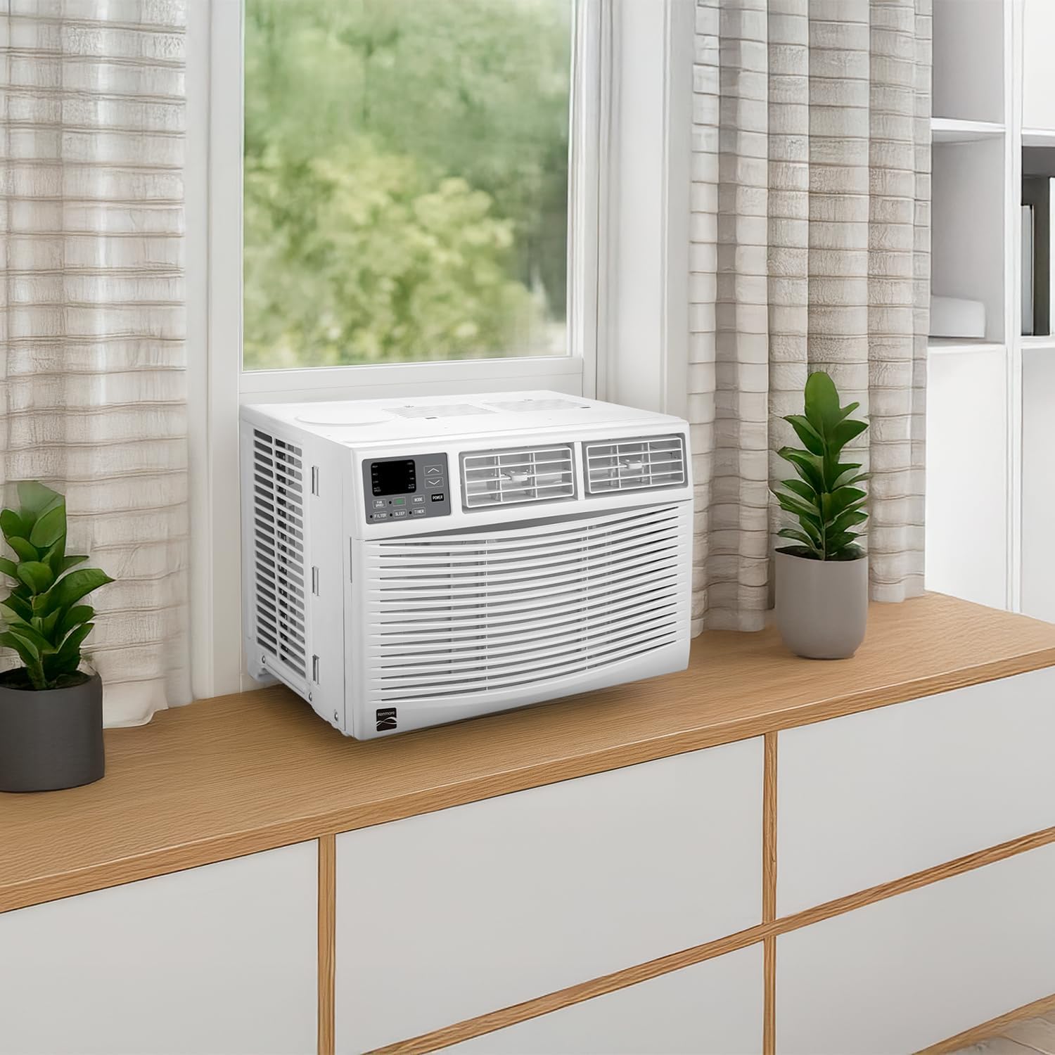 Kenmore KM12K-R 12,000 BTU Window Air Conditioner for Large Rooms up to 550 Sq. Ft. – Quiet Cooling, Remote Control, Digital Display, 3 Fan Speeds, Easy Install, Washable Filter, Energy Efficient