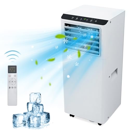 8000 BTU Portable Air Conditioner, 3 in 1 AC Unit Cooling Up to 350 Sq.Ft, Small Air Cooler, Dehumidifier and Fan, Indoor Air Conditioner with Remote, Led Display, Mount Kit, White