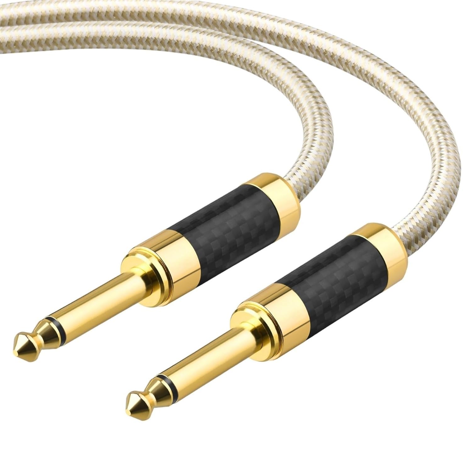 Guitar Audio Cable Carbon Fiber 6.35 Pair Recording Cable Male to Male Silver-Plated Copper 6.5 Cable Amplifier Guitar Cable(5m)