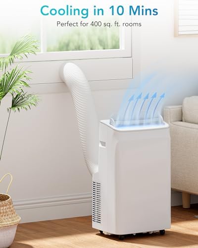 DEXSO 12000 BTU Portable Air Conditioner, 3-in-1 AC Unit for Rooms,Fast Cooling up to 400 Sq.Ft, with Built-in Dehumidifier, 24H Timer, Remote Control& Window Kit