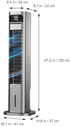 Cold Air Fan for Heating and Cooling, Bladeless Cooler Fans with Double Water Tanks, Remote Control Wide Angle Cold Fan(Gold)