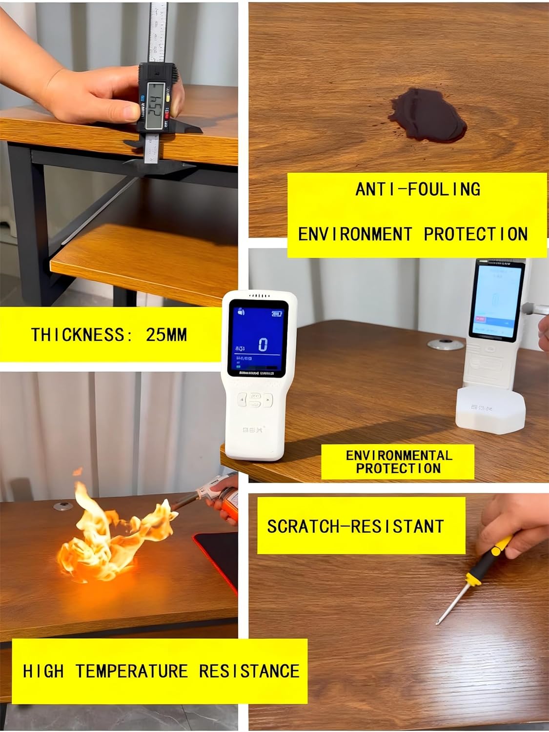 Studio Desk with Keyboard Tray | Hand-Crank Adjustable Standing Desk Workstation for Music Production, Cable Management, MIDI Keyboard Shelf (Black, 47in)