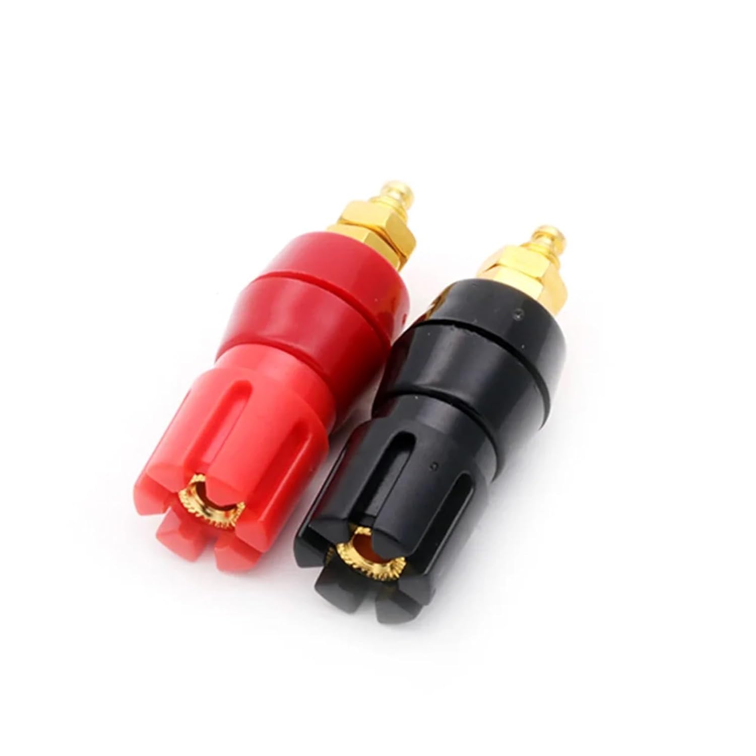 20pcs Gold Plated Copper Adaptor Large Current Amplifier Audio Terminal 4mm Banana Socket Brass Binding Post Connector