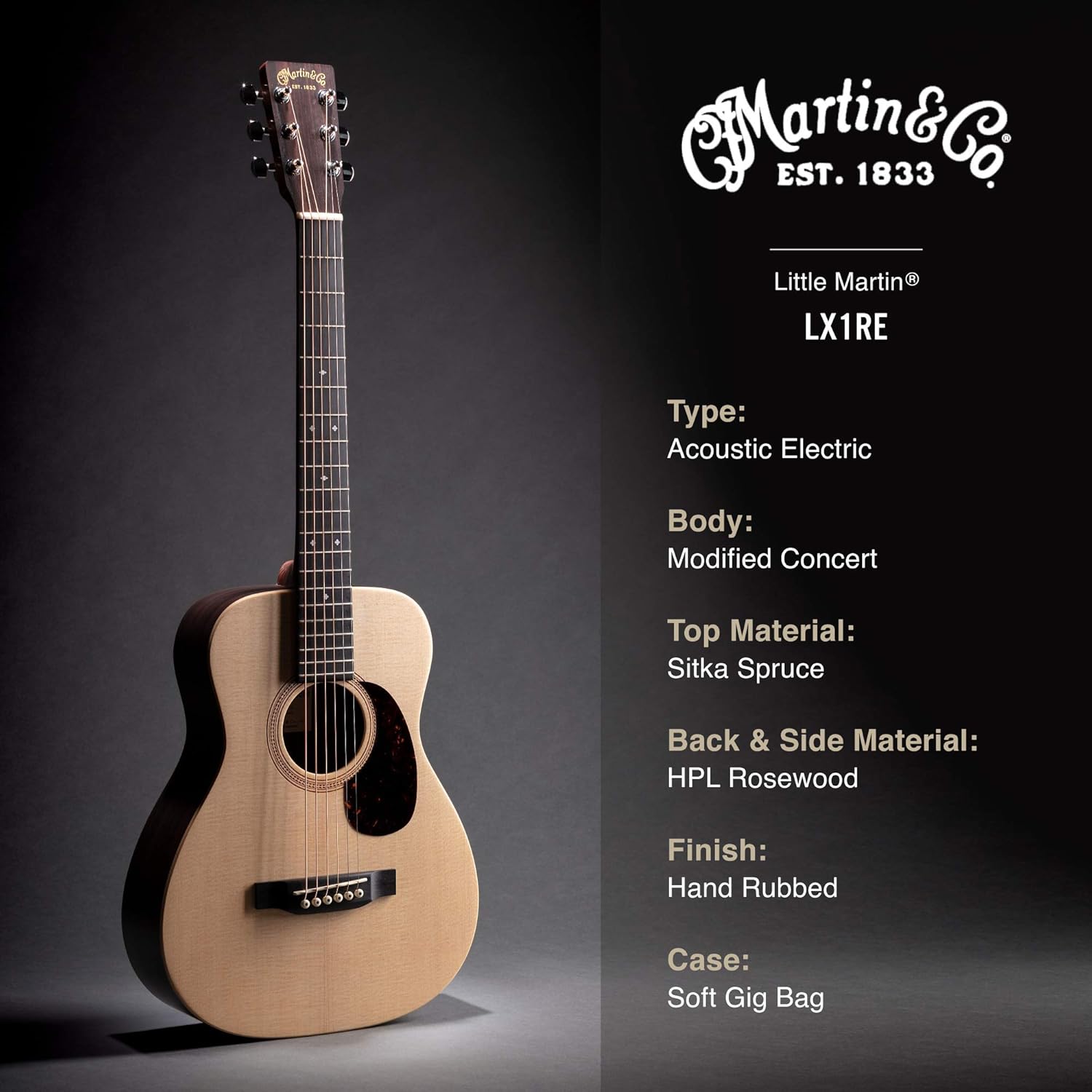 Martin LX1RE Little Martin Acoustic-Electric Guitar