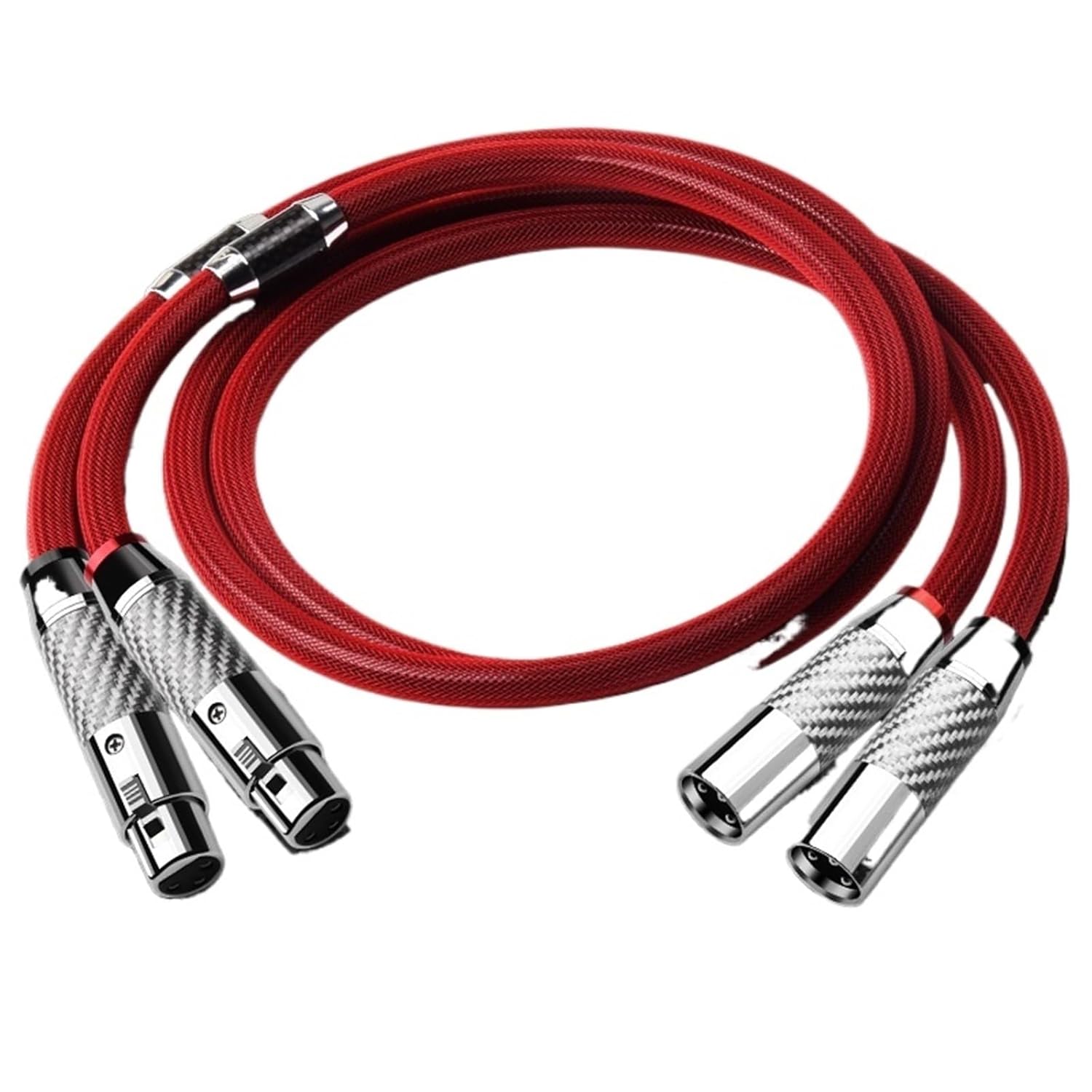 HiFi 2XLR Male to 2XLR Female Cable Hi-end Pure Silver 2XLR Balanced Cable for Microphone Amplifier(3 Meter)