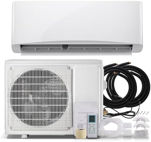 12000BTU 4-in-1 Split Air Conditioner & Heater 17 SEER2 115V Inverter System, Cools Up to 750 Sq. Ft, Mini Wall AC Unit with Heat Pump & Installation Kit White