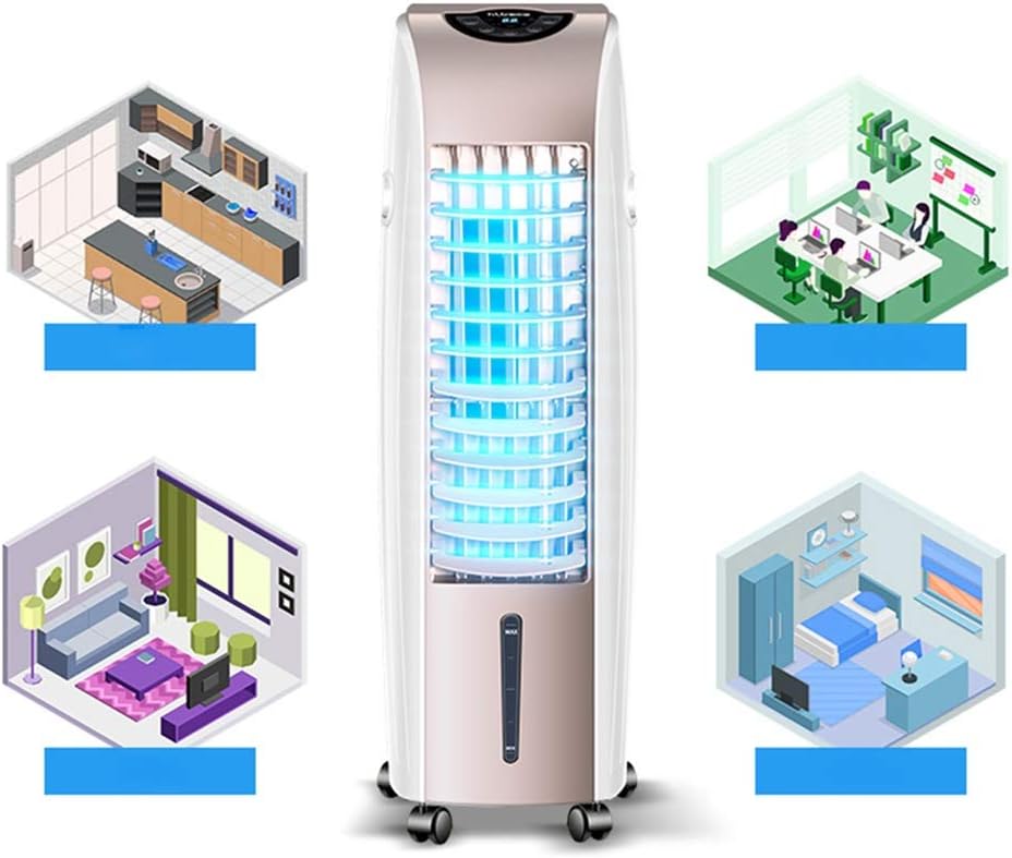 Portable Air Conditioner Fan Portable Air Cooler, Humidifier Misting Small Evaporative Air Conditioner Fan And Bladeless Noiseless Fan, For Office, Dorm, Room(Free Ice Tray)