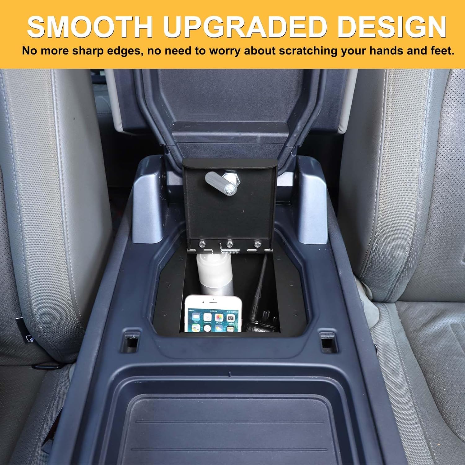 Center Console Safe Lockbox Compatible with 2020-2024 L@nd Rover Defender 90/110/130, 3-Digit Combo Lock Console Gun Vault Safe Storage Box Accessories