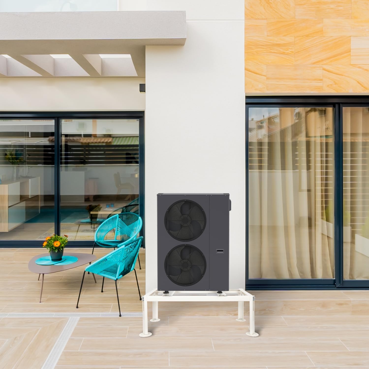 WeCooper Mini Split Ground Stand,Heavy-Duty Condenser Stand for9000-36000BTU,Mini Split AC Bracket for Ductless Air Conditioners Heat Pump System