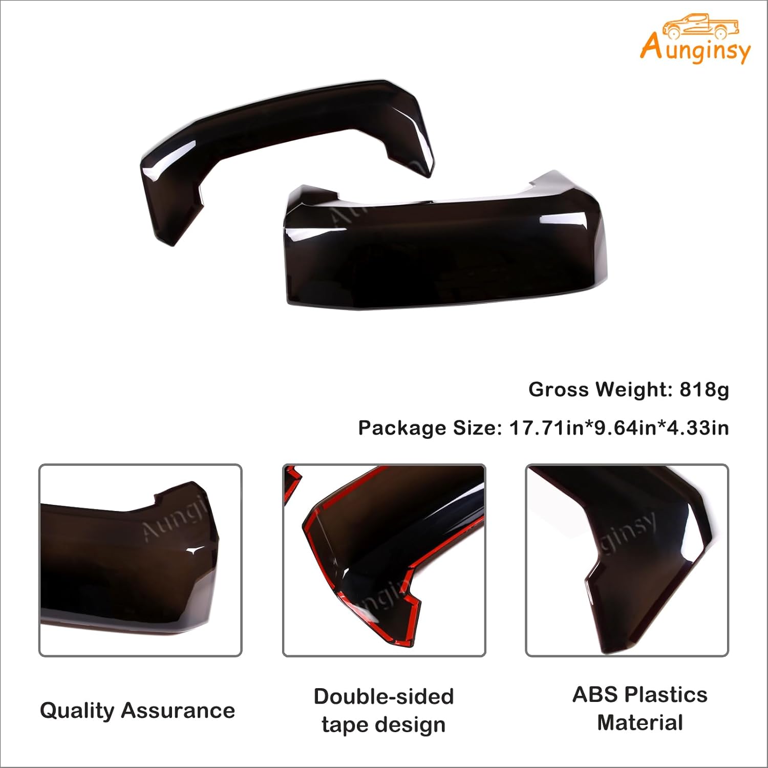 Aunginsy Car Rear Tail Light Cover Tail Lamp Shell Shade Compatible with Toyota Tundra 2022-2026, Smoked Taillight Shell Trim Cover Taillight Lamp Cover Guard Trim Frame Protect Decorative Accessories