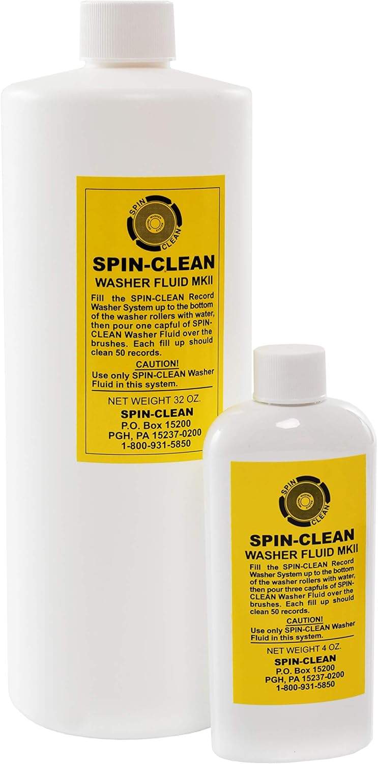 Spin-Clean Vinyl Record Washer Deluxe Kit | Record Cleaning Kit | Vinyl Record Cleaner | Includes Five Extra Drying Cloths, Extra 32oz. Fluid & Extra Brushes | Perfect for 33, 45 & 78 RPM