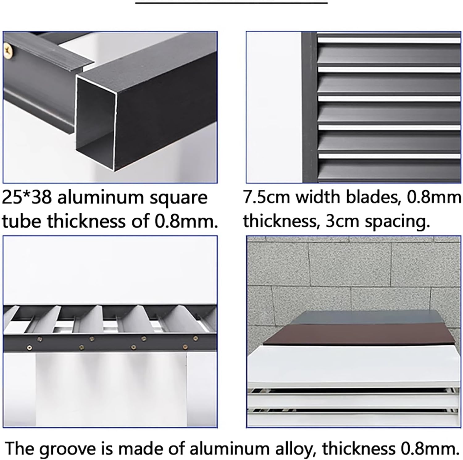 Outdoor Aluminum Air Conditioner Cover, Freestanding Privacy Screen Fence Panels Trash Can Enclosure, Condenser Protective Cover AC Unit Cover Pool Equipment Enclosure Flower Stand ( Color : Brown ,