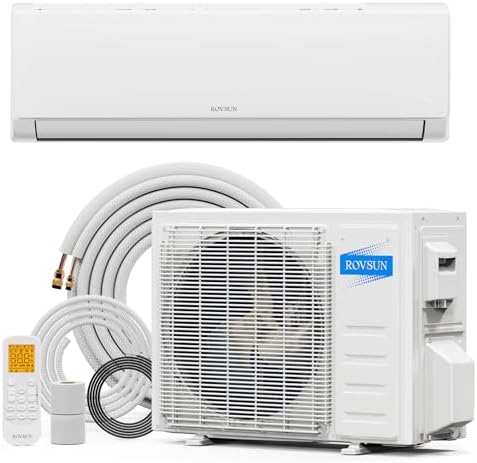 ROVSUN 18000 BTU Mini Split AC/Heating System with Inverter, 21 SEER2 Energy Saving 230V Ductless Split-System Air Conditioner with Pre-Charged Condenser, Heat Pump, Remote Control & Installation Kit
