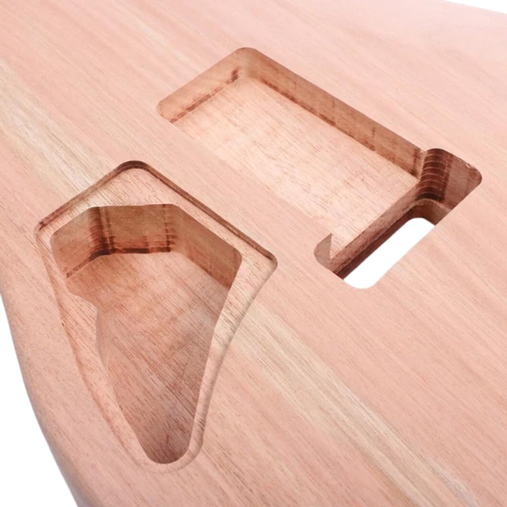 yinfente Unfinished Mahogany Electric Guitar Body DIY Replacement Bolt On Heel Pocket Natural