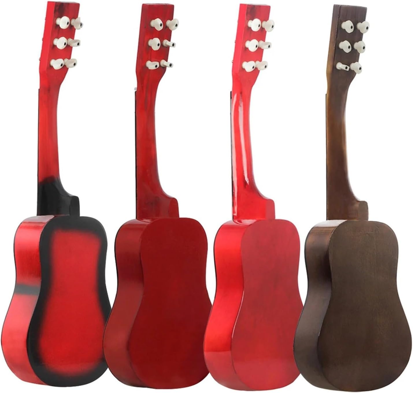25 Inch Basswood Guitar with Pick Strings Beginner 4 Colors Optional (Color : Red, Size : 25 Inch)