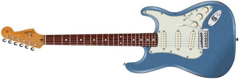 Fender Limited Edition Road Worn Vintera II '60s Stratocaster 6-String Right-Handed Electric Guitar with Alder Body and Rosewood Fingerboard (Lake Placid Blue)