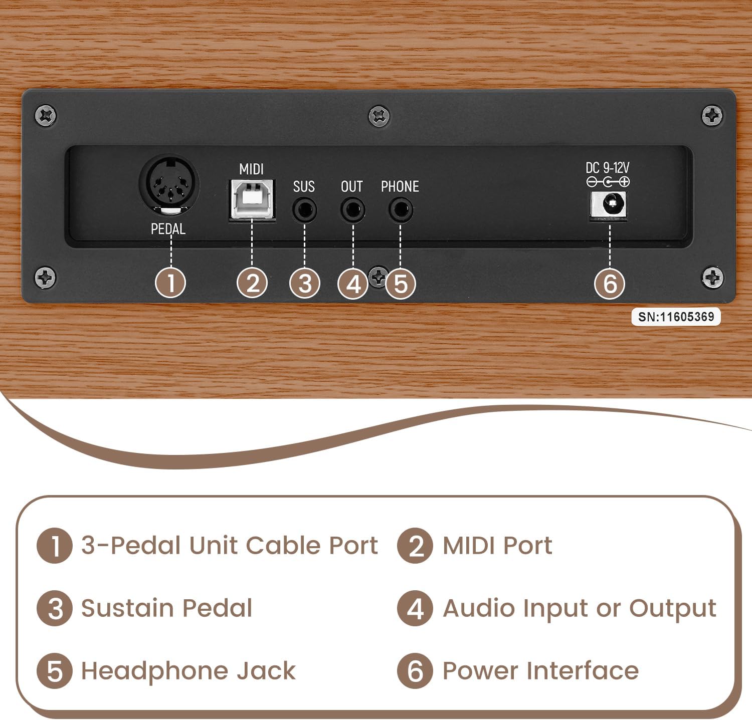 88 Key Digital Piano Keyboard for Beginners, Fully Weighted Wooden Electric Piano with Triple Pedal, Headphone, Supports MIDI Connecting, French Dream Sound Source (Brown)