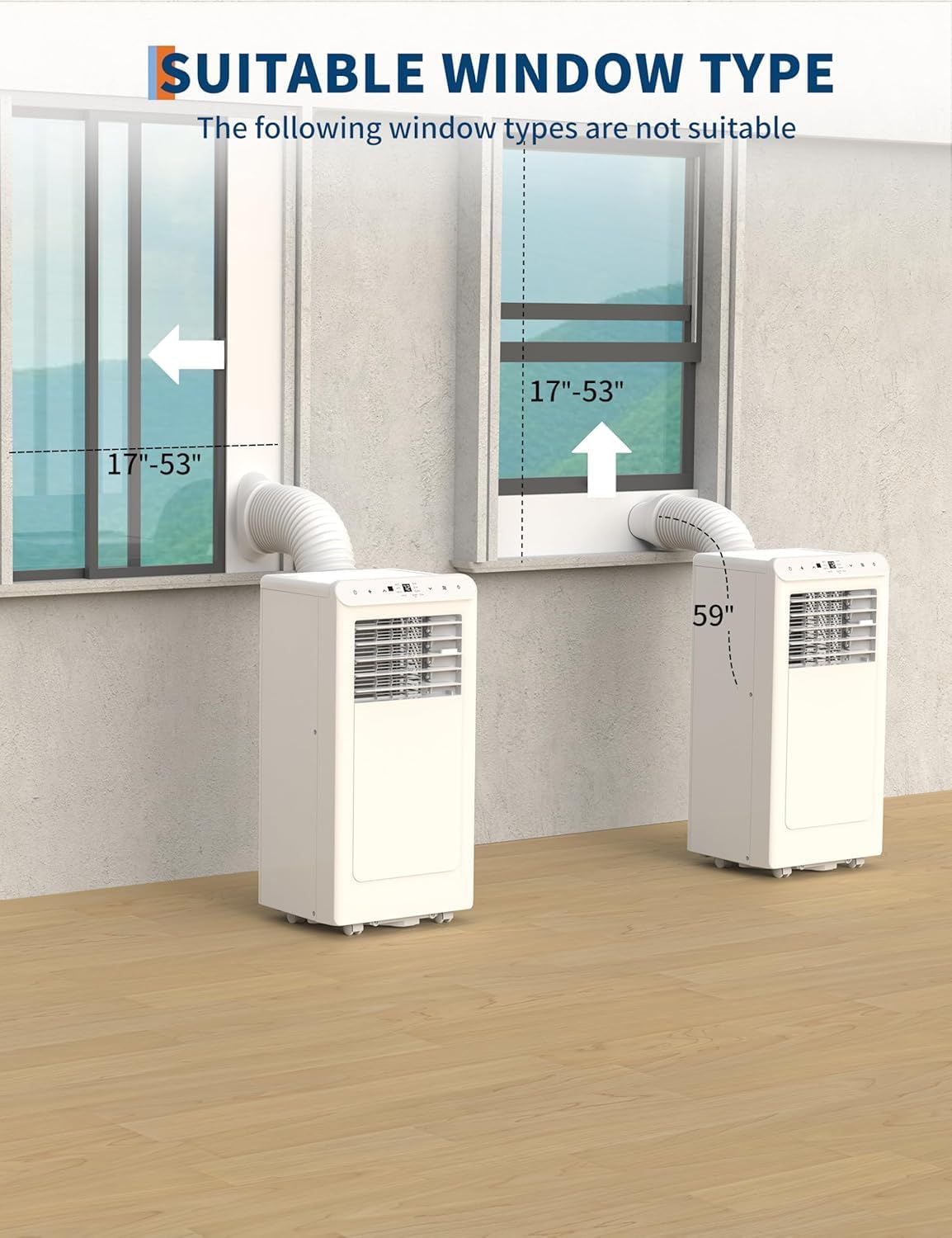 8,000 BTU Energy Efficient Portable Air Conditioner, 3-in-1 AC with Fan & Dehumidifier, Cools 350 Sq.ft Rooms, Remote Control, 24H Timer, Auto Swing, Portable AC Unit for Bedroom/Office