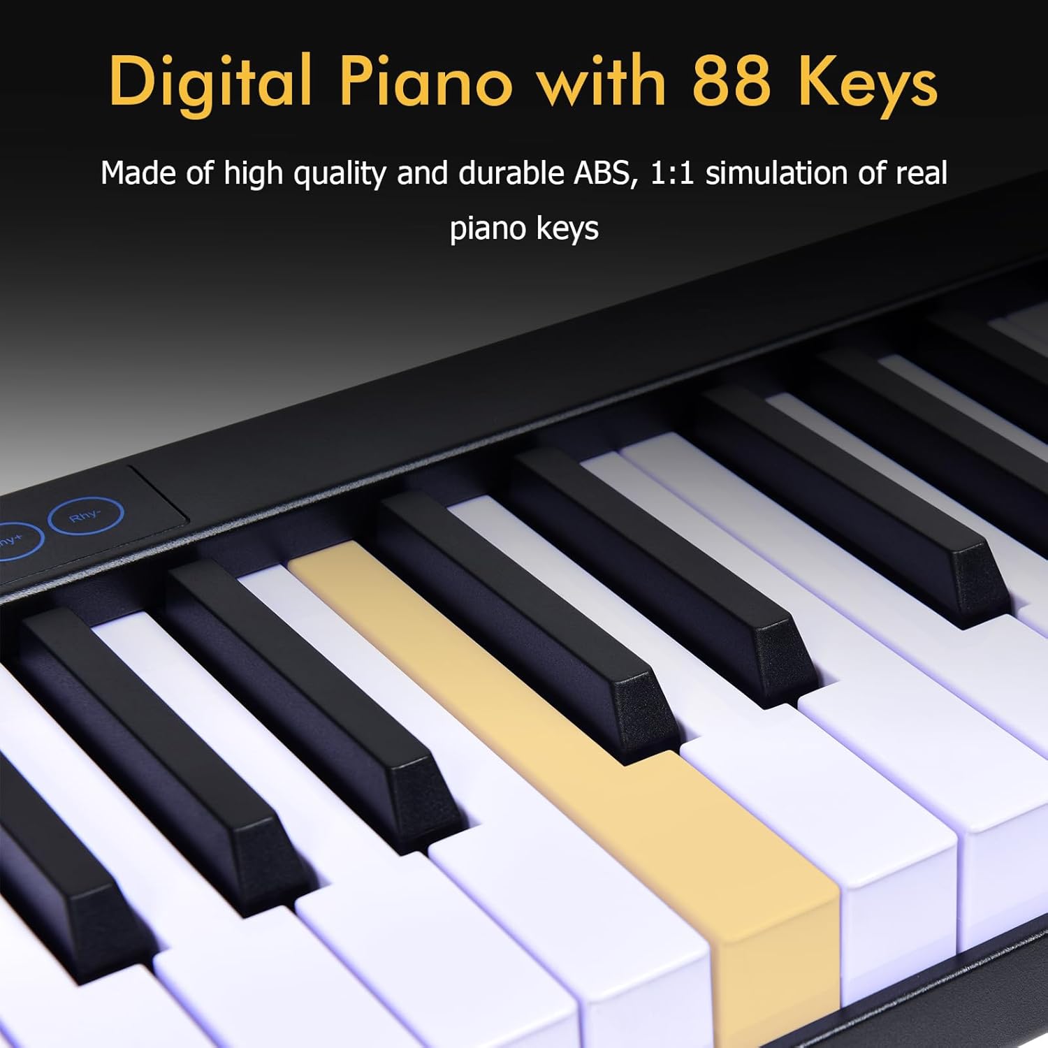 88-Key Digital Piano Keyboard, Full Size Semi-Weighted Keyboards with MIDI, Portable Electric Pianos for Beginner
