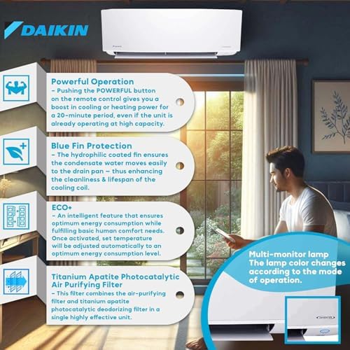 Daikin 24,000 BTU 18 SEER2 Entra R32 Series Ductless Mini Split Heat Pump System w/ Maxwell All-Inclusive 15’ Installation Kit and Wall Mounting Bracket (230V)