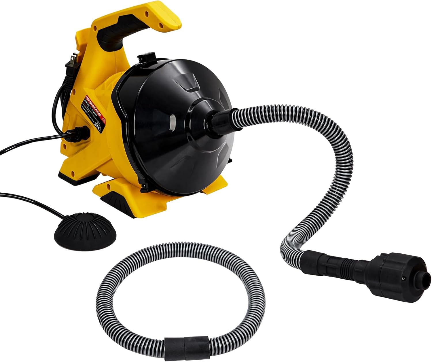 30Ft Electric Drain Cleaner Machine with Auto-Feed & Foot Switch, for 3/4In-2In Pipes - Piano Wire Sewer Snake for Sinks, Toilets, Floor Drains