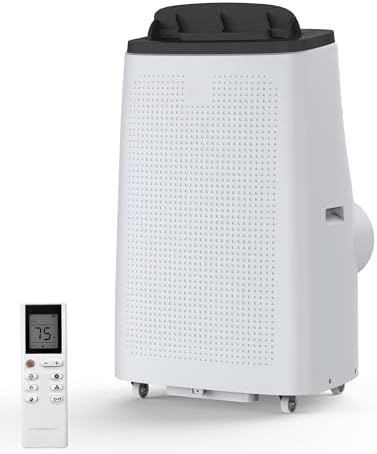 14000 BTU Portable Air Conditioner Cools Up to 750 Sq. Ft., 3-In-1 Standing AC Unit with Installation Kit and Remote Control, Ultra-Quiet 50dB Sleep Mode & 24H Timer, Bedroom, Office, Home