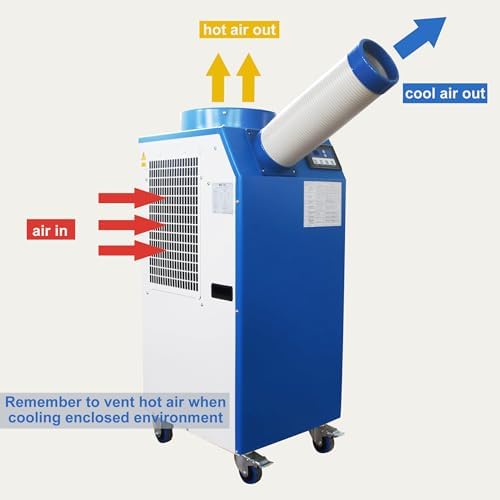 TECHTONGDA Commercial Air Conditioner Mobile Industrial Spot Cooler Outdoor Aircon Single Column Design 480m³/h 220V