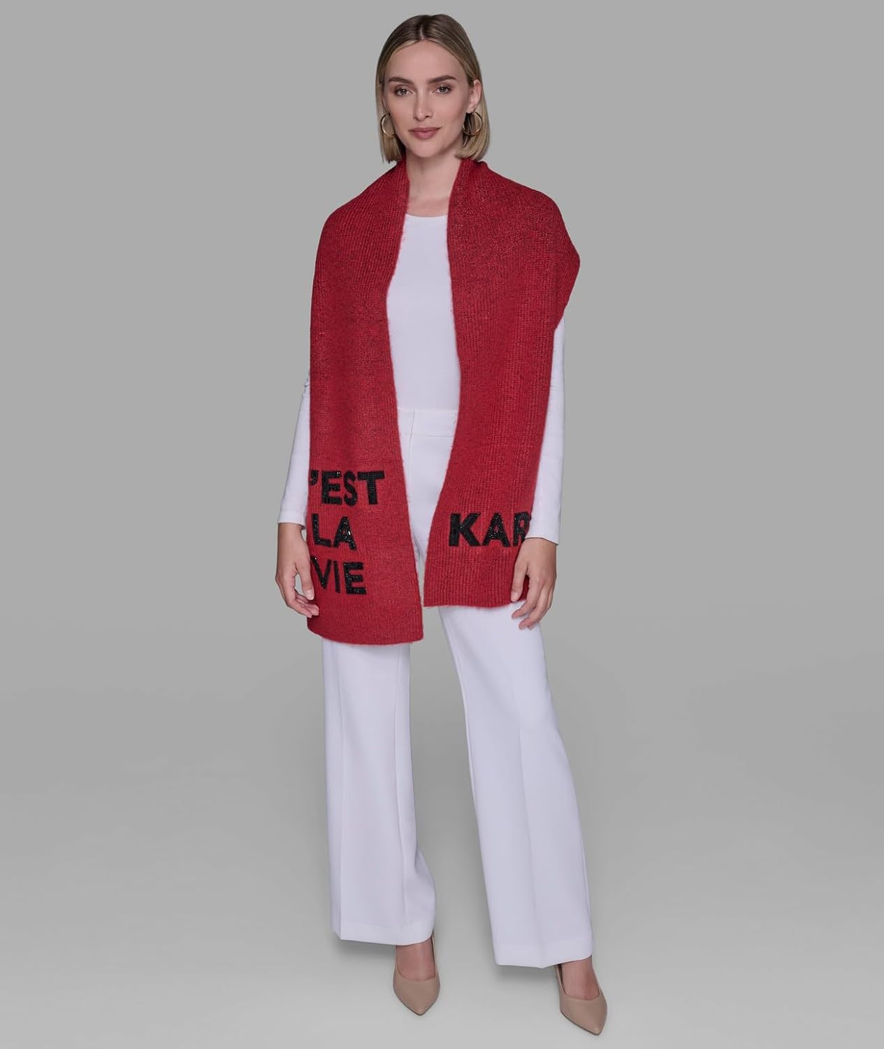 KARL LAGERFELD womens C'est La Vie Scarf With Sequins