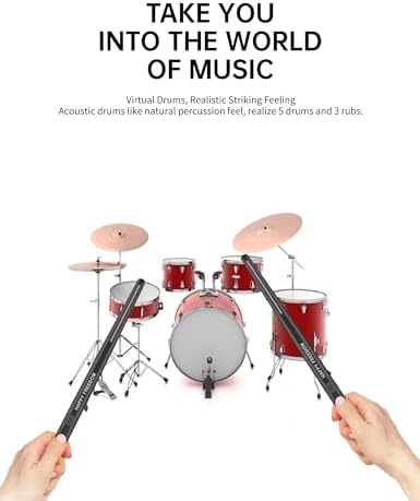 Generic Pocket Drum, Electric Drum Set, Virtual Drum Kit Portable Virtual Reality Drum Set Electronic Drum Set for Beginners Children Adults, Generic16wgz5padb