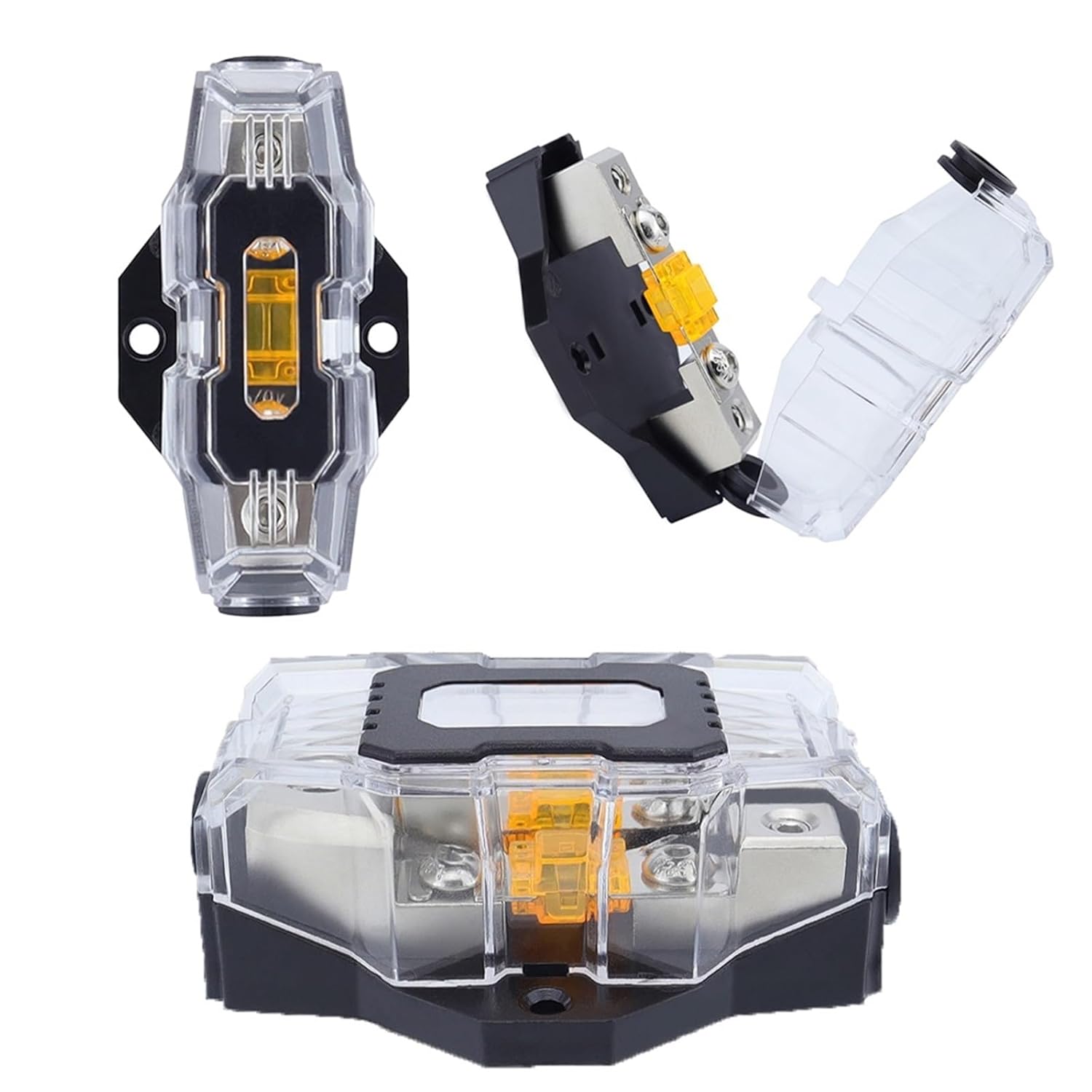 1/2/3/4-Way Fused Distribution Block with 80A Fuses Amp Ground Distribution Block for Car Audio Amplifier Splitter