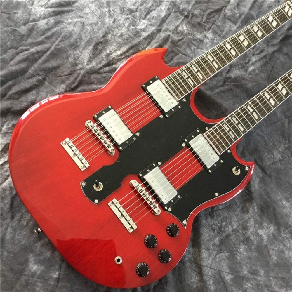 Double Headed Electric Guitar 12 String + 6 String Red Steel String Guitar Acoustic The Guitar Acoustic Guitars