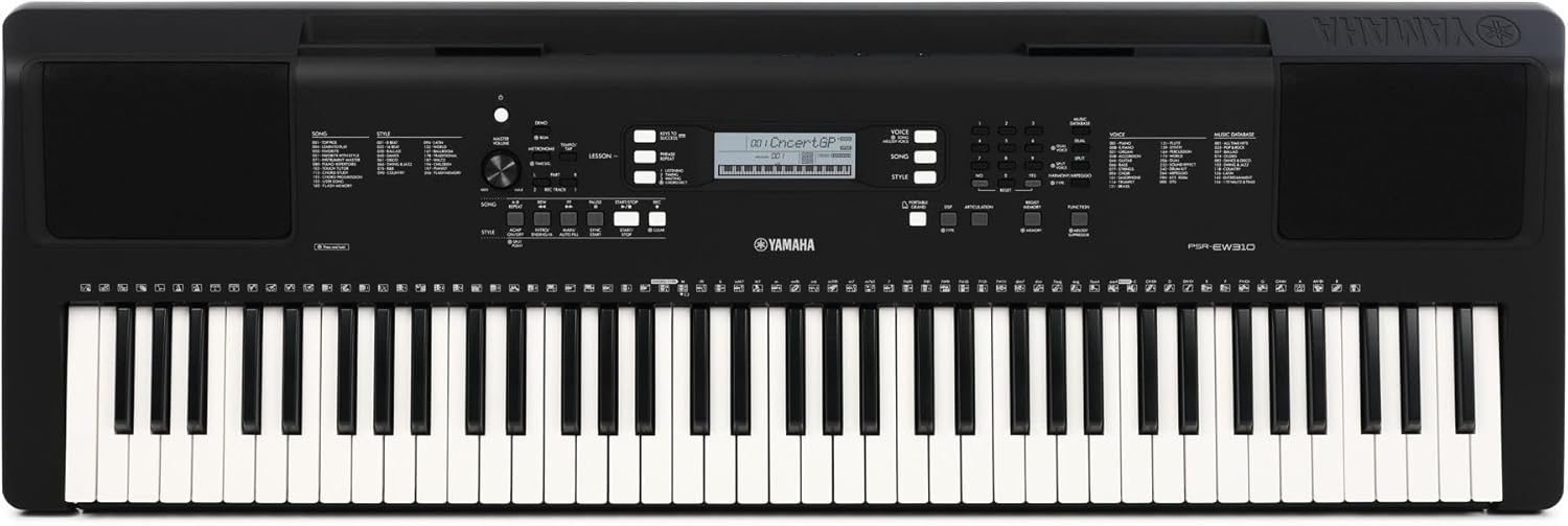 Yamaha PSREW310 76-Key Touch Sensitive Portable Keyboard with PA130 Power Adapter