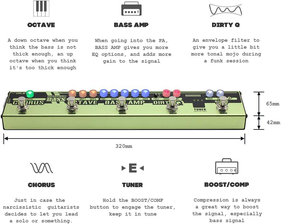 VALETON Dapper Bass DI Preamp Stage Session Gigging Gear Multi-Effects Pedal