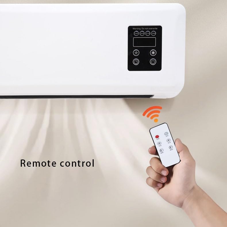 Wall Air Conditioner, Ductless Air Conditioner with Remote Control & Timer, Portable Air Conditioners, Mini Split AC/Heating System, Air Cooling Heating Fan for Bedroom Living Room (A++)