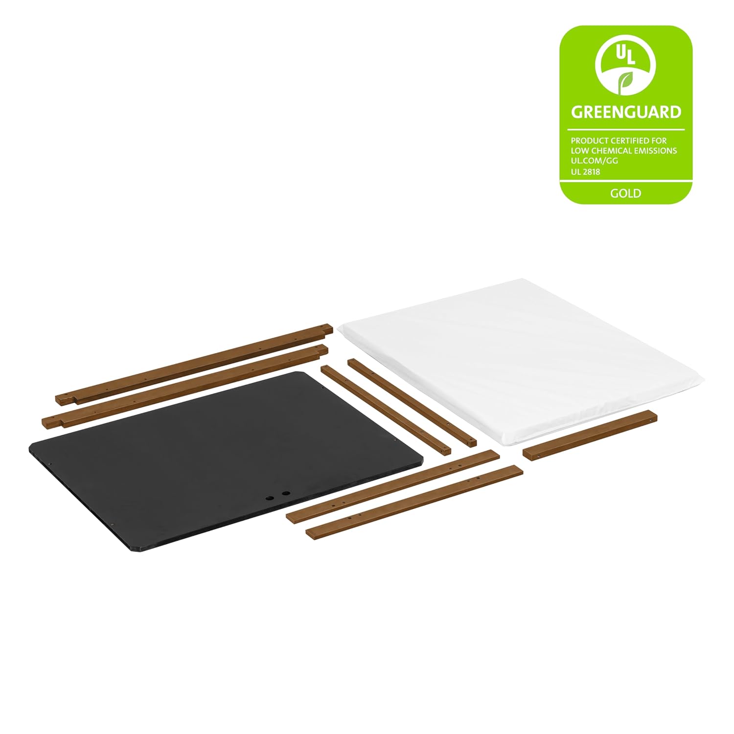 Babyletto Rolli All-Stages® Midi Crib Conversion Kit in Natural Walnut, Greenguard Gold Certified, FSC Certified, Portable & Adjustable with Pad Included