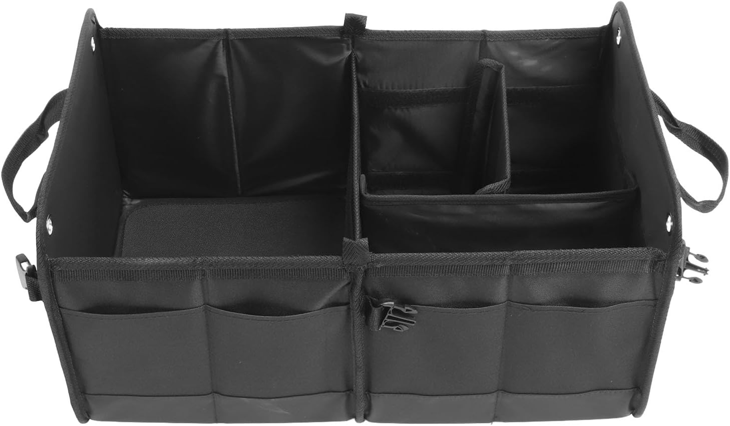 Eujgoov Collapsible Car Trunk Organizer, Flexible Storage Foldable Trunk Storage for Car, with Bottom Plate, for Groceries, Accessories Clothes, Daily Necessities